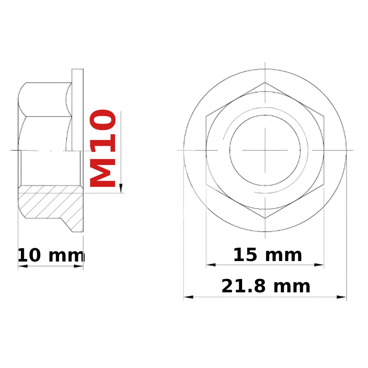 M10 (10mm) NUTS FLANGE DIN 6923