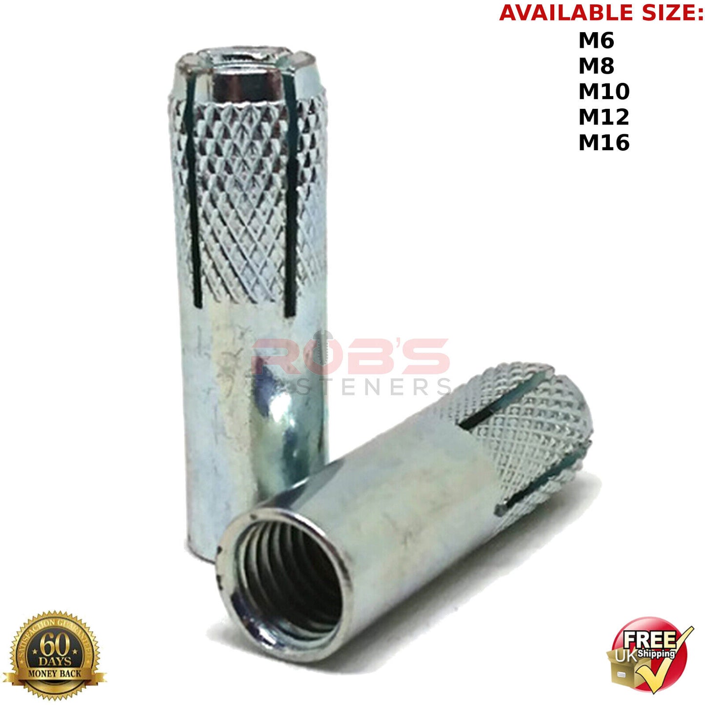 M12 DROP IN ANCHOR MASONRY BRICK CONCRETE ANCHORS METRIC UNIVERSAL FIT BOLT 12mm