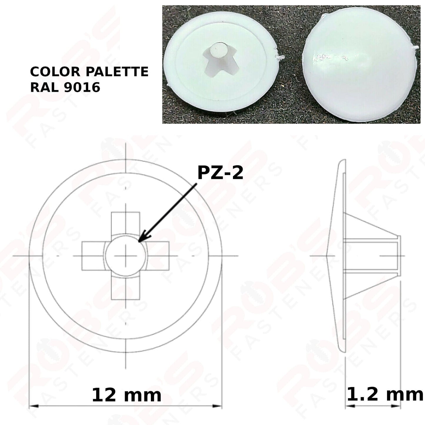Screw Caps Covers Pozi Head PZ2 Push Fit Furniture Black White Grey Brown Spax