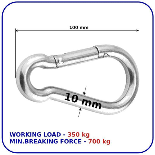 Carabiner Clip 10 mm Snap Hook Spring Karabiner Clips Locking Carbin