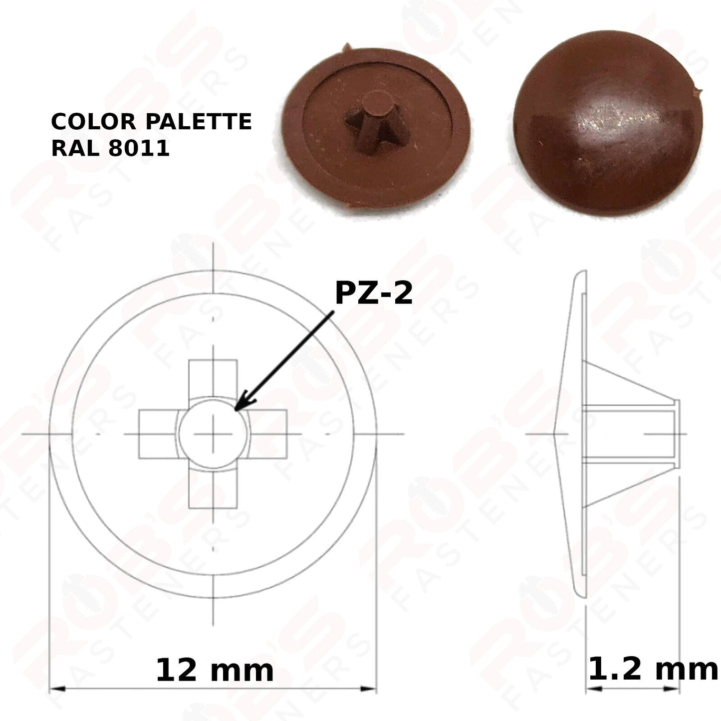 Screw Caps Covers Pozi Head PZ2 Push Fit Furniture Black White Grey Brown Spax