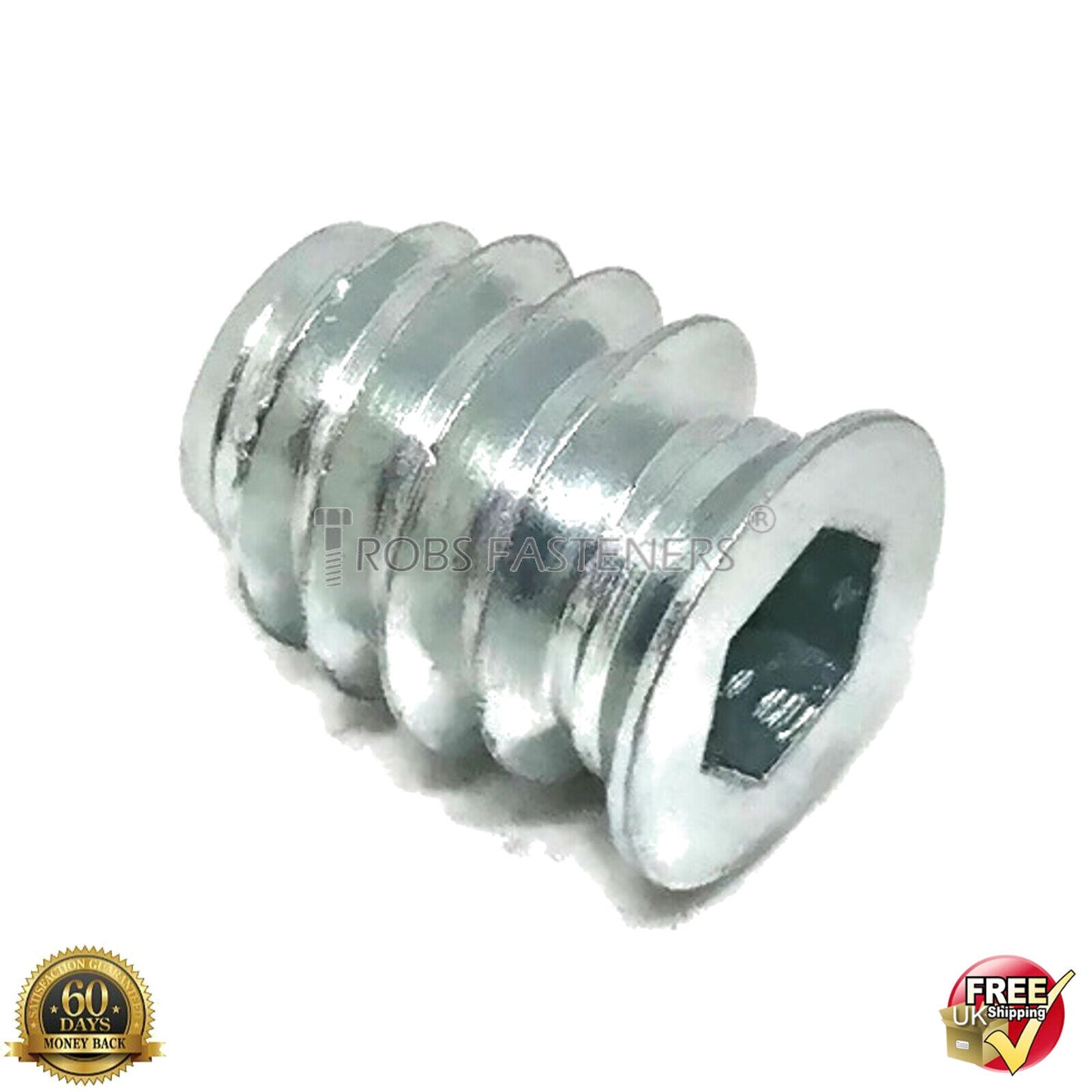 M6 WOOD INSERT NUTS FURNITURE FIXING SCREWS HEX DRIVE METRIC THREAD TYPE A