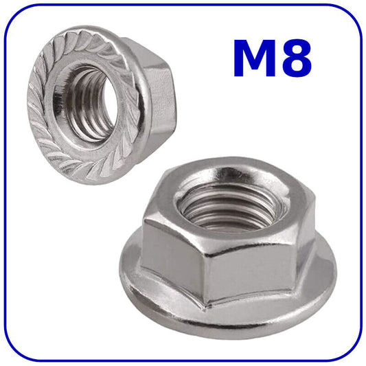 M8 (8mm) NUTS FLANGE SERRATED DIN 6923