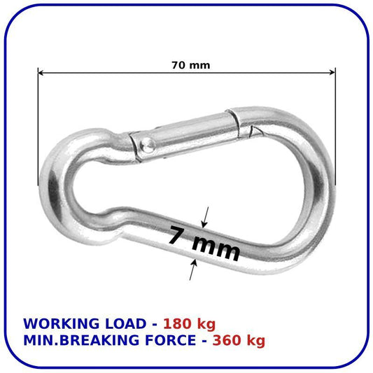 Carabiner Clip 7 mm Snap Hook Spring Karabiner Clips Locking Carbin