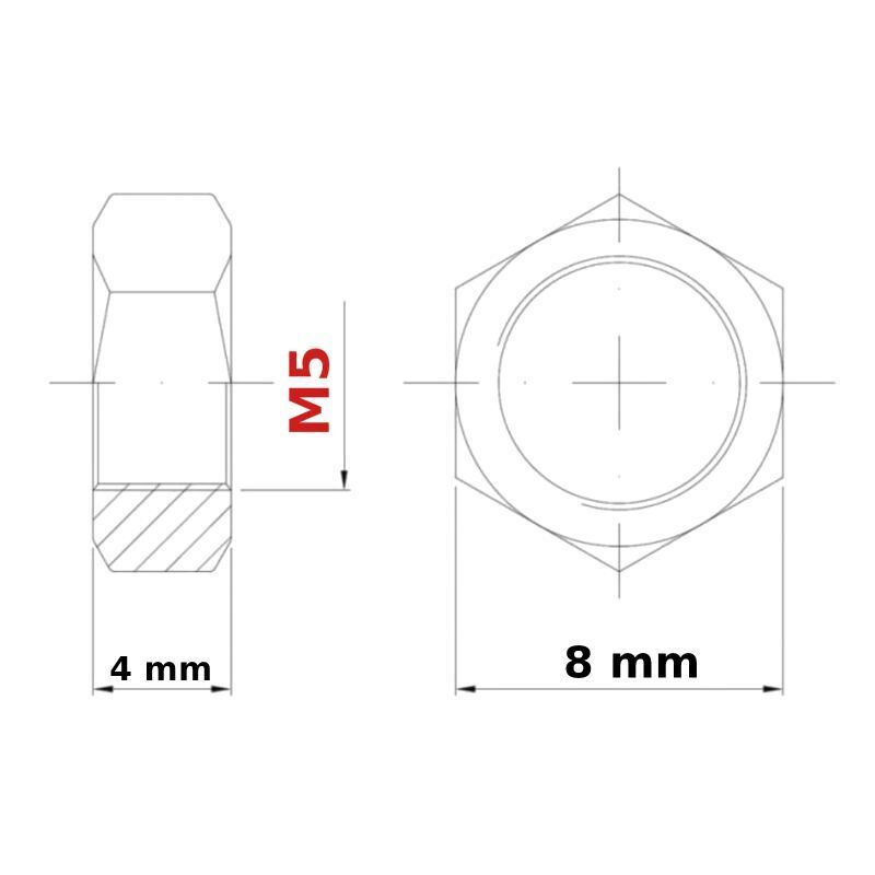 M5 (5mm) NUTS FULL DIN 934 GRADE 8