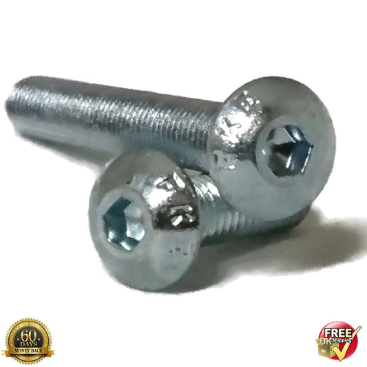 M5 5mm MACHINE SCREWS BUTTON HEAD ALLEN KEY SOCKET BOLTS METRIC THREAD BZP