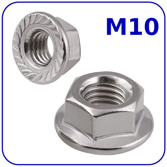 M10 (10mm) NUTS FLANGE SERRATED DIN 6923