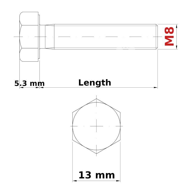 BOLTS AND NUTS M8 (8mm) FULLY THREADED SCREWS SET SCREW ZINC PLATED FREE WASHERS