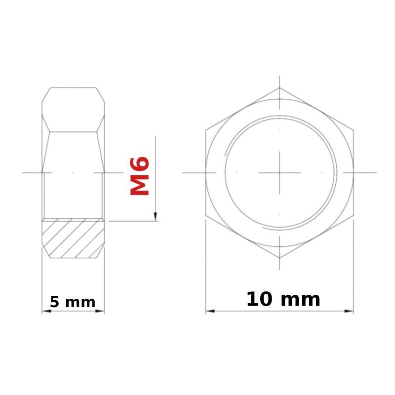 M6 (ø 6mm) MACHINE SCREWS COUNTERSUNK + NUTS & FREE WASHERS