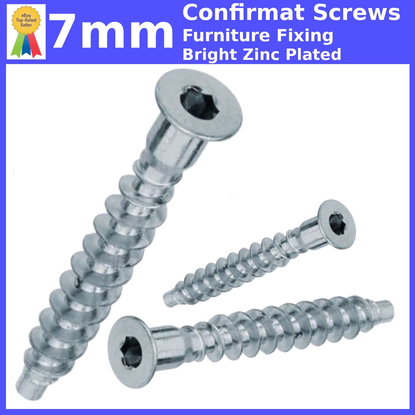 FURNITURE SCREWS FIXING CONFIRMAT 5mm 6.4mm 7mm FLAT PACK FITTING WOOD CHIPBOARD