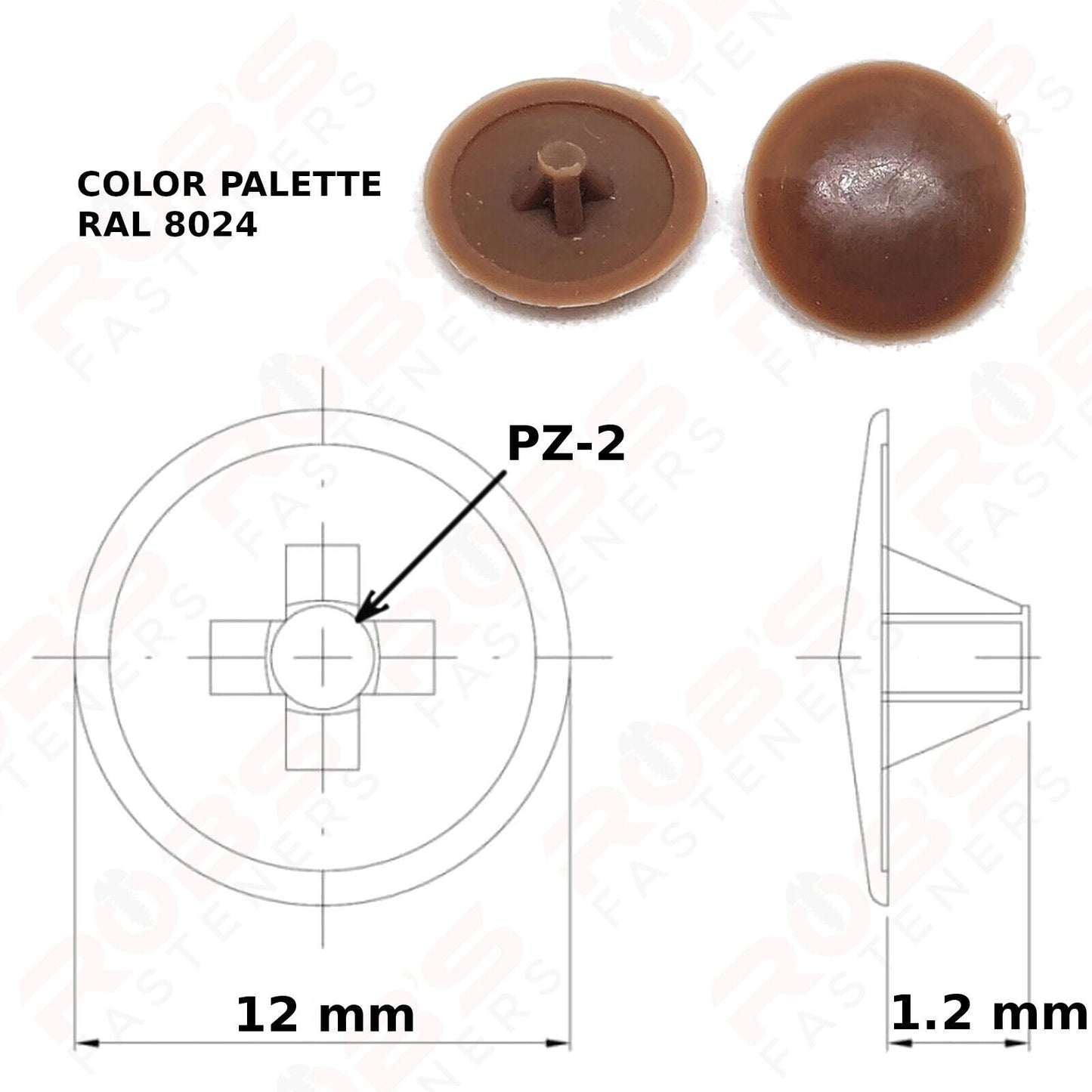 Screw Caps Covers Pozi Head PZ2 Push Fit Furniture Black White Grey Brown Spax