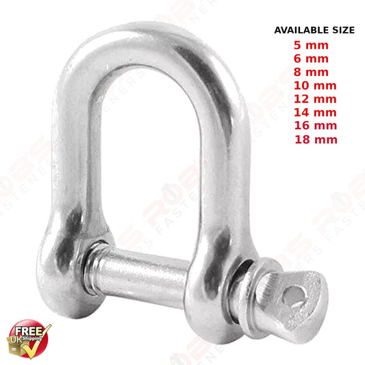 Dee Shackles 5 6 8 10 12 14 16 18 D Shackle Galvanised Steel Zinc Plated