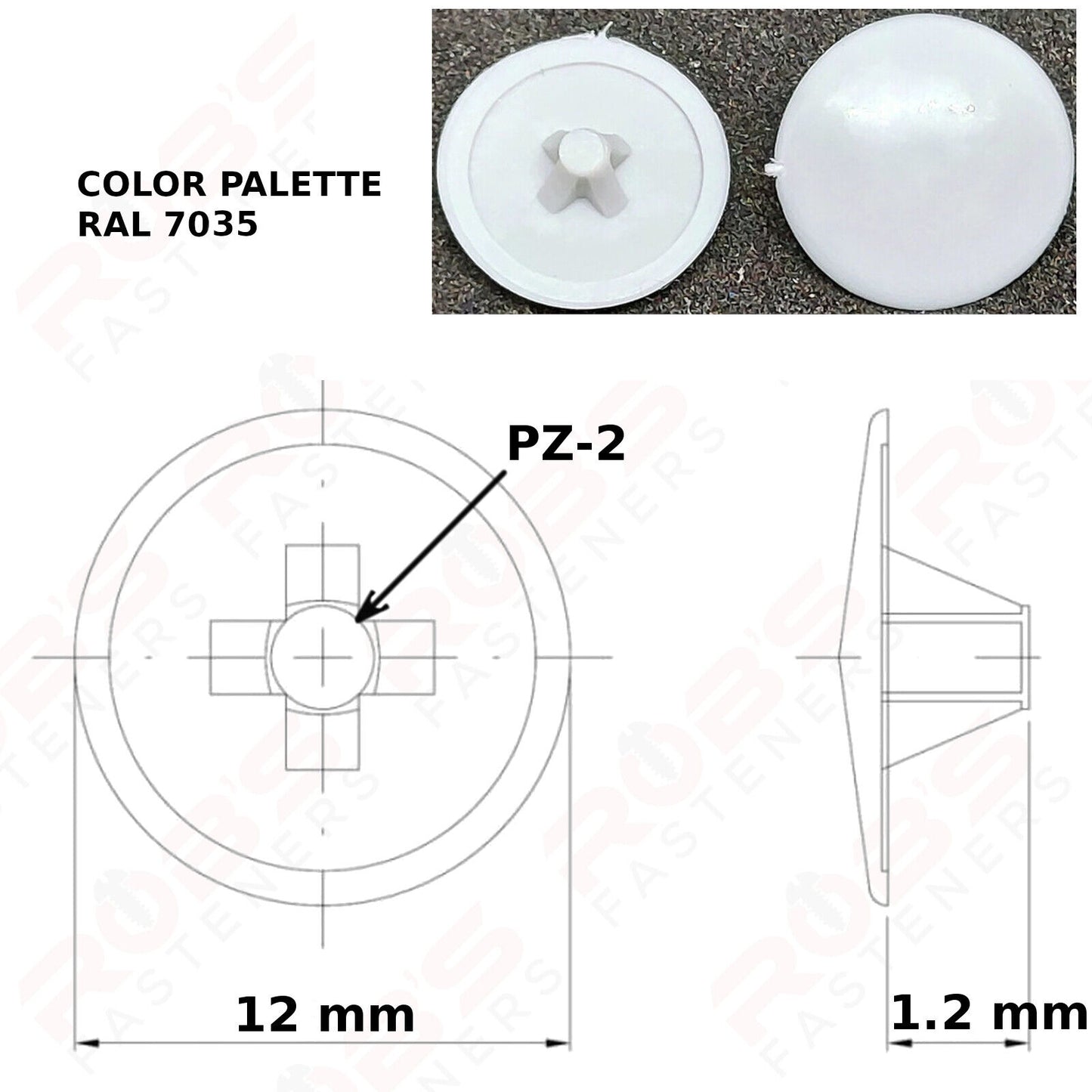 Screw Caps Covers Pozi Head PZ2 Push Fit Furniture Black White Grey Brown Spax