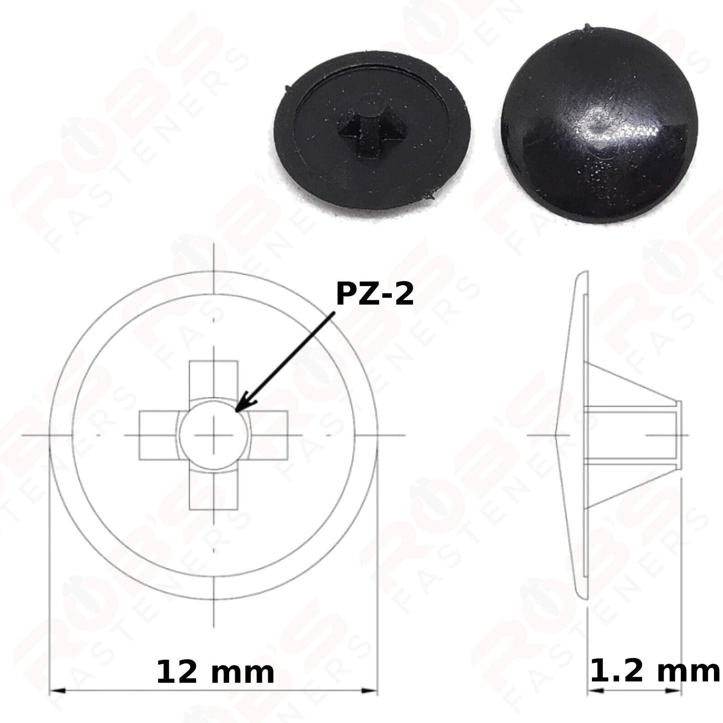 Screw Caps Covers Pozi Head PZ2 Push Fit Furniture Black White Grey Brown Spax