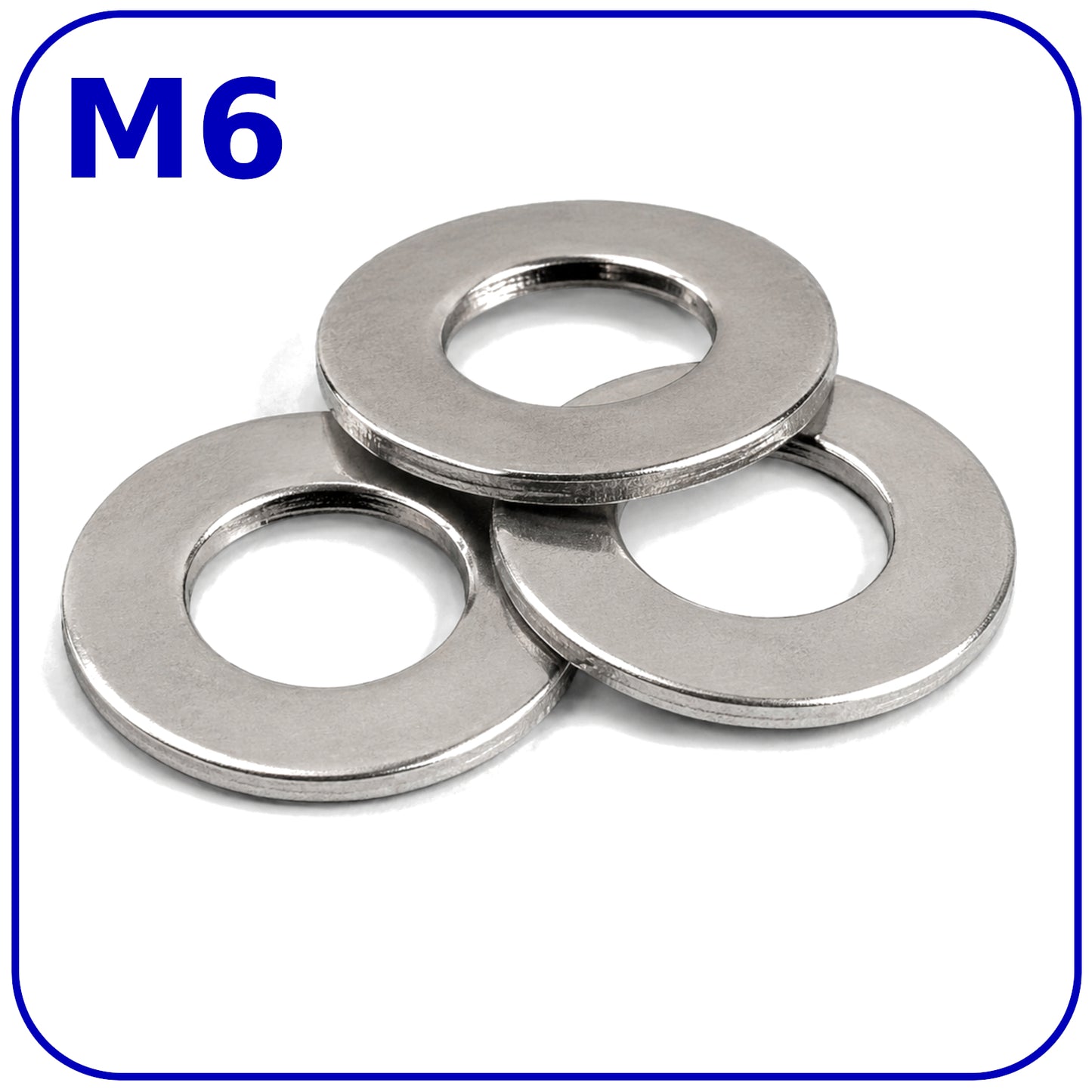M6 Form A Washers Flat Zinc Plated Steel DIN 125