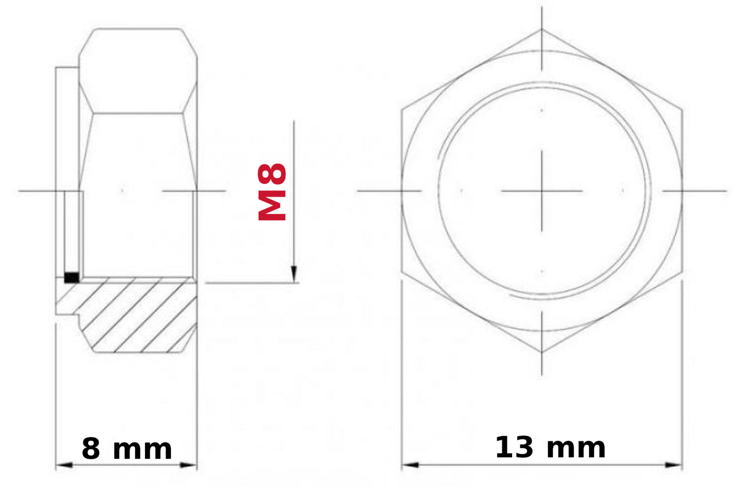 M8 NUTS NYLON INSERT DIN 985