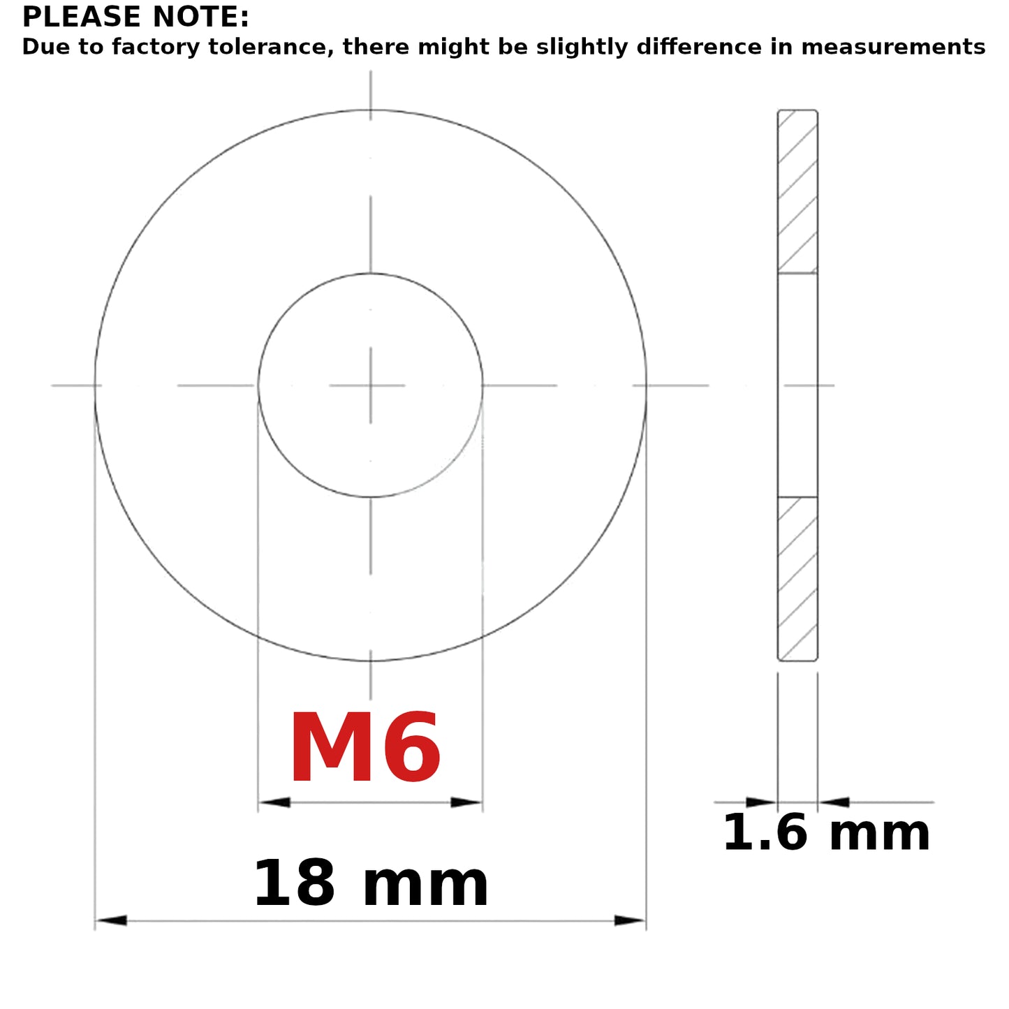 M6 FORM G WASHERS LARGE FLAT WIDE THICK DIN 9021 STAINLESS STEEL