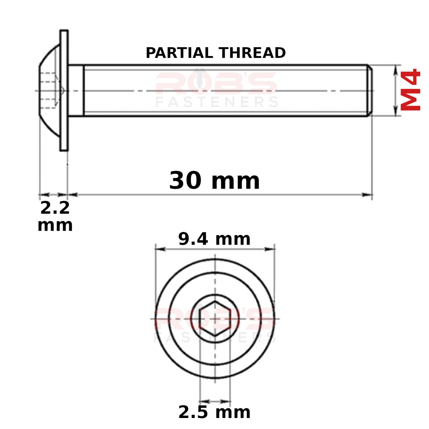 M4 MACHINE SCREWS FLANGED BUTTON SOCKET HEAD ZINC PLATED