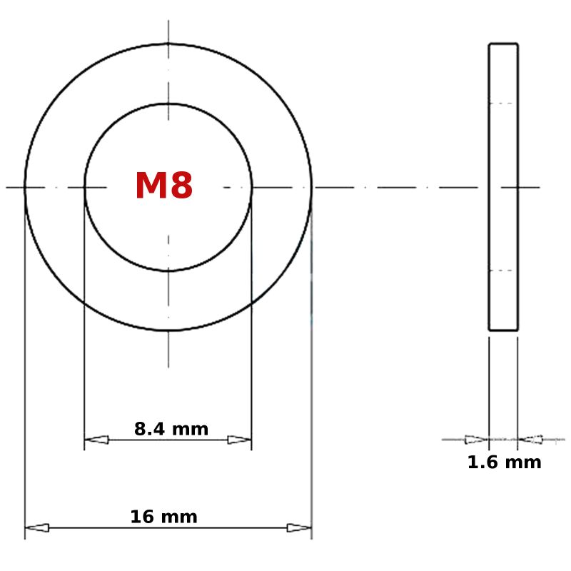 Washers Form A Stainless Steel Flat A2 DIN 125 Anti-Corrosion Round Washer M8