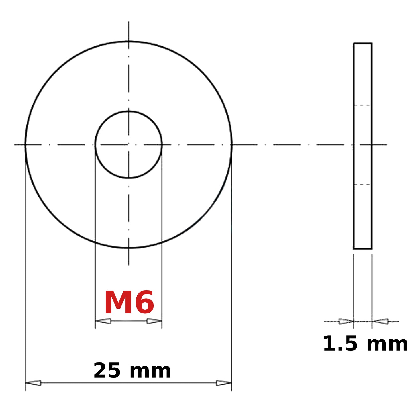 M6 REPAIR WASHERS PENNY MUDGUARD LARGE WIDE ZINC PLATED