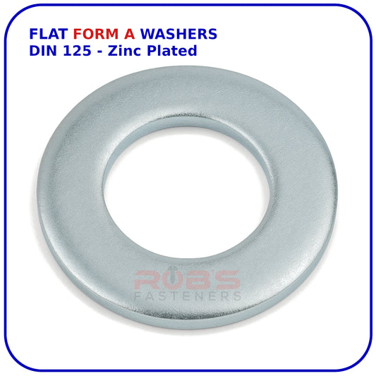 M10 FORM A WASHERS ZINC PLATED DIN 125