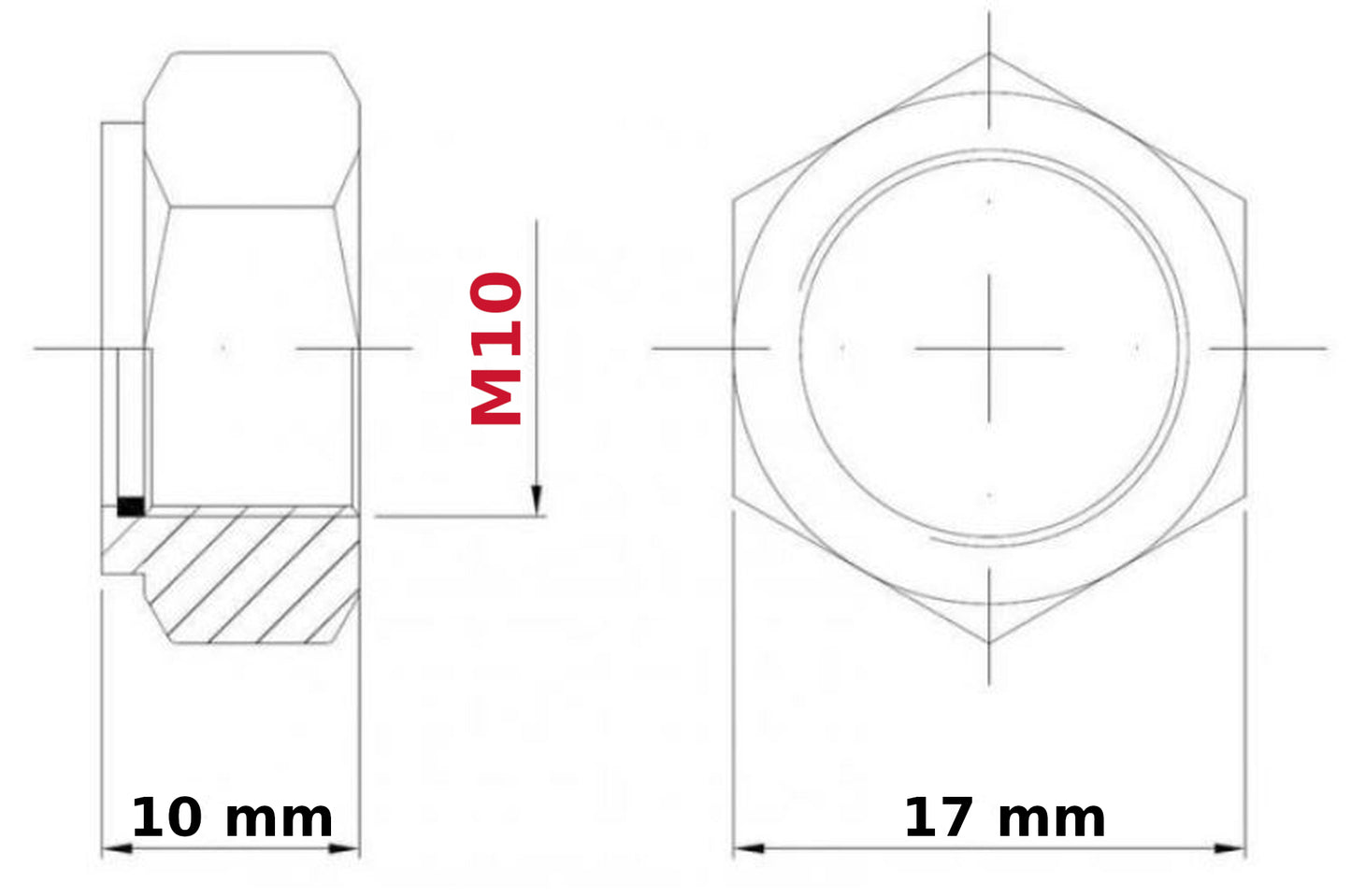M10 NUTS NYLON INSERT DIN 985