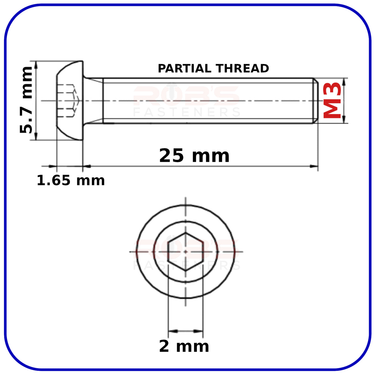 Button Head Allen Bolts Black M3 Machine Screws High Tensile 10.9 ISO 7380-1