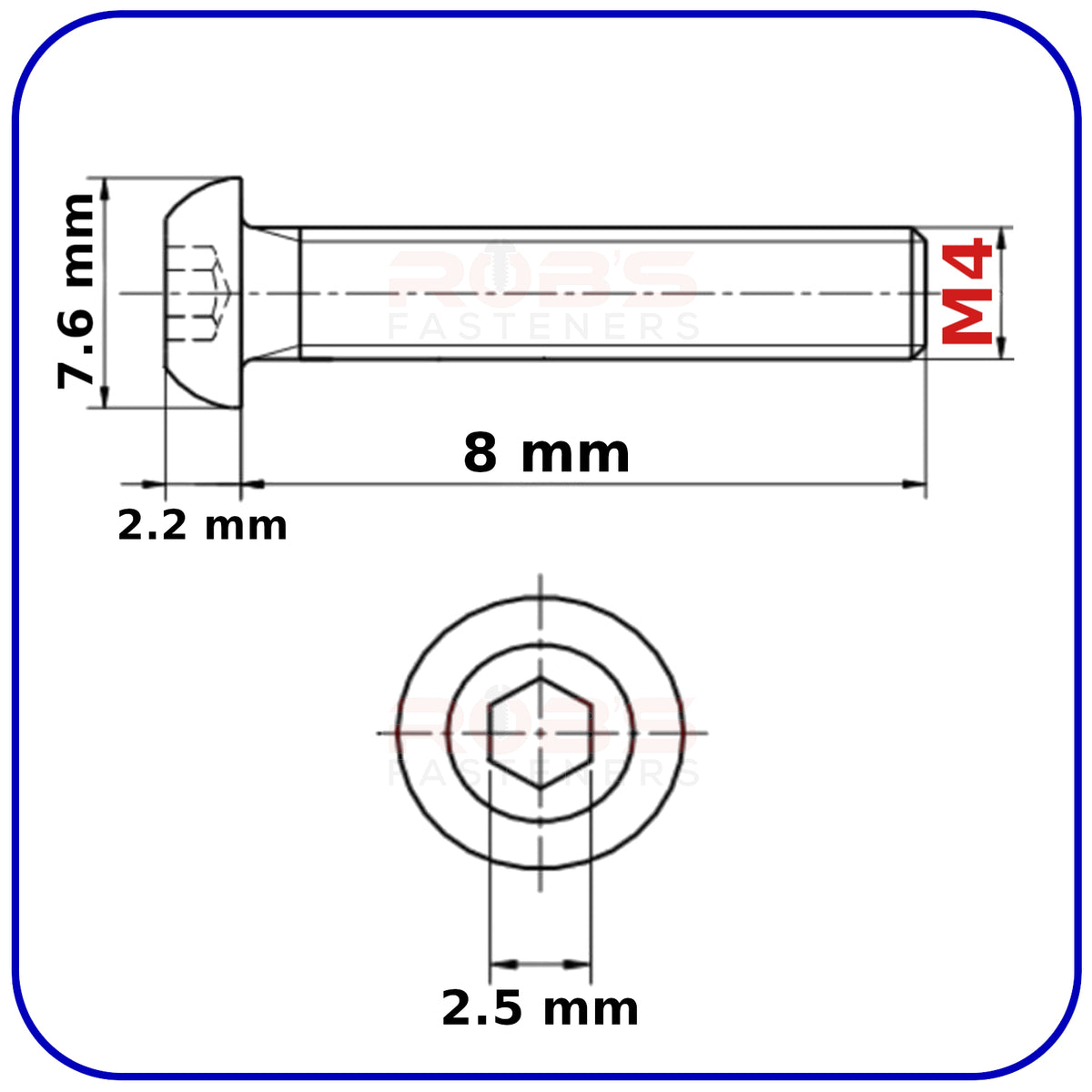 Button Head Allen Bolts Black M4 Machine Screws High Tensile 10.9 ISO 7380-1