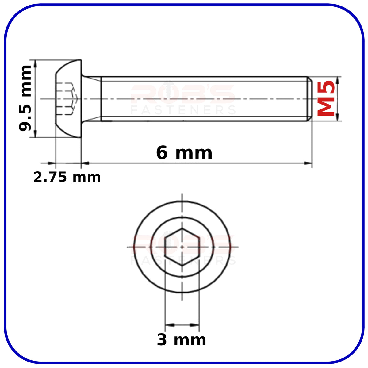 Button Head Allen Bolts Black M5 Machine Screws High Tensile 10.9 ISO 7380-1