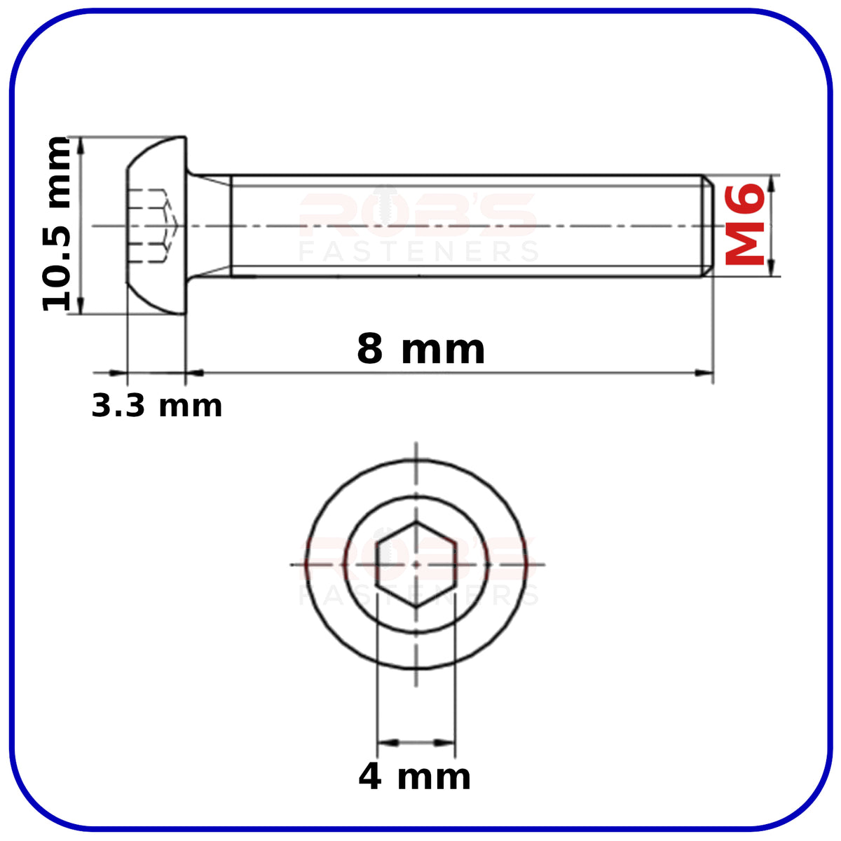 Button Head Allen Bolts Black M6 Machine Screws High Tensile 10.9 ISO 7380-1