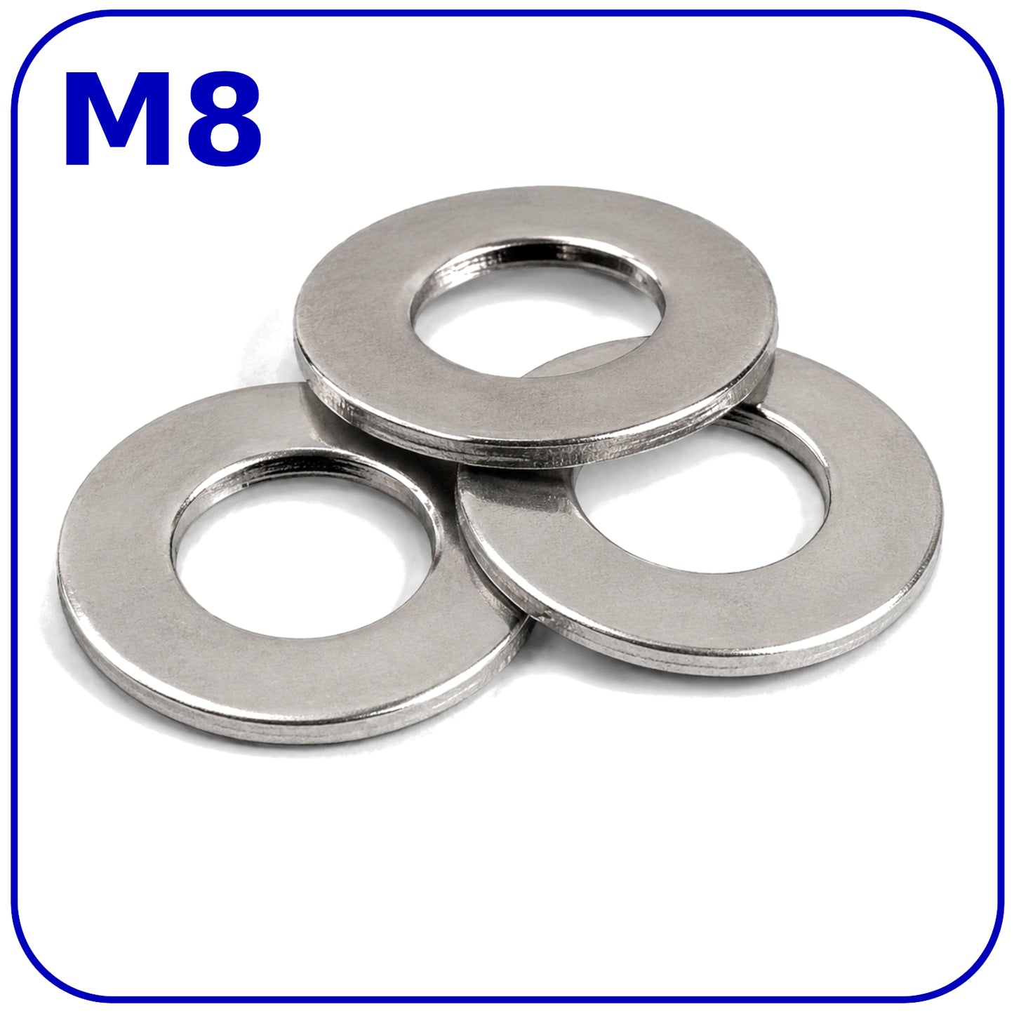 M8 Form A Washers Flat Zinc Plated Steel DIN 125