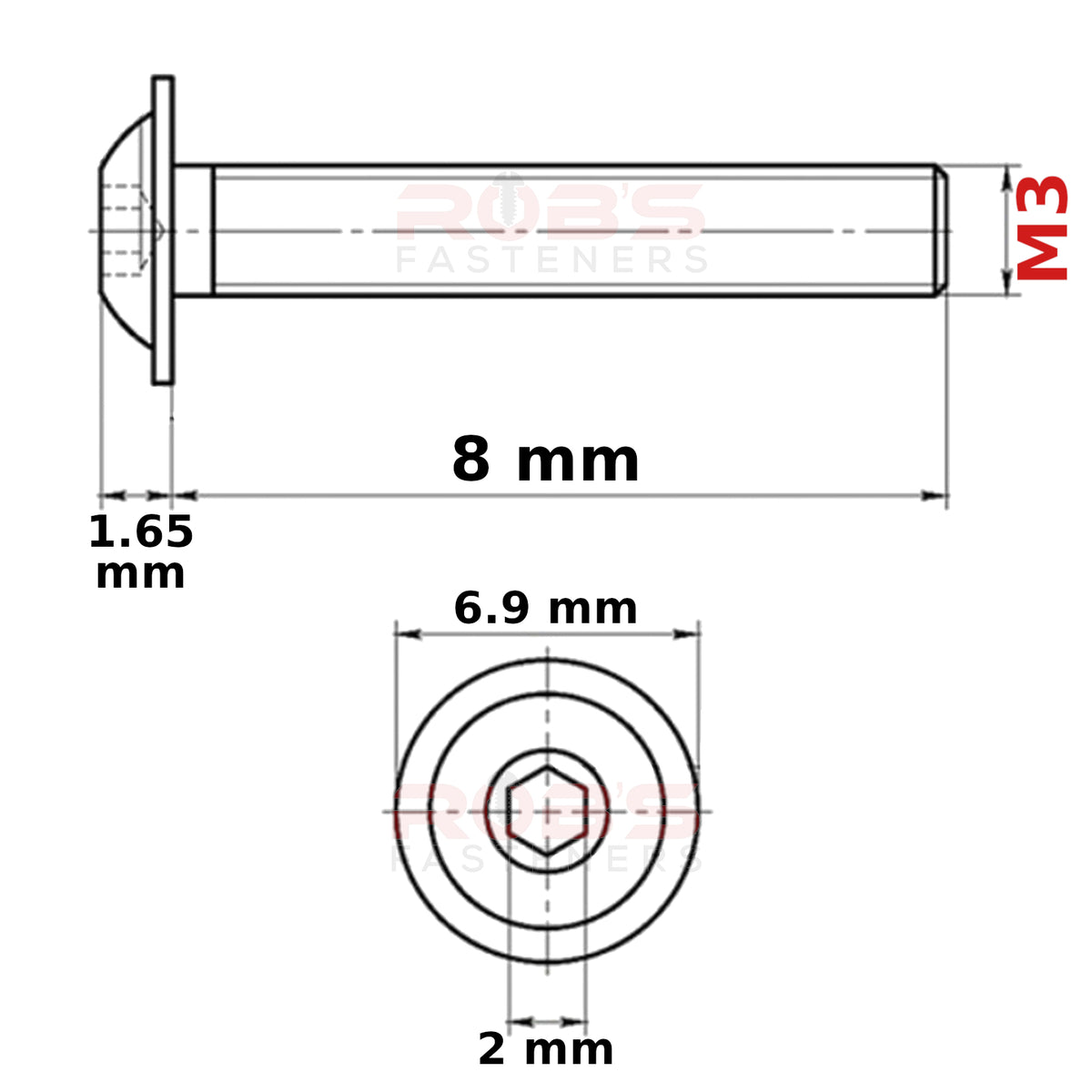 Flange Head Screws M3 Button Allen Socket Bolts Zinc Plated Steel ISO 7380-2