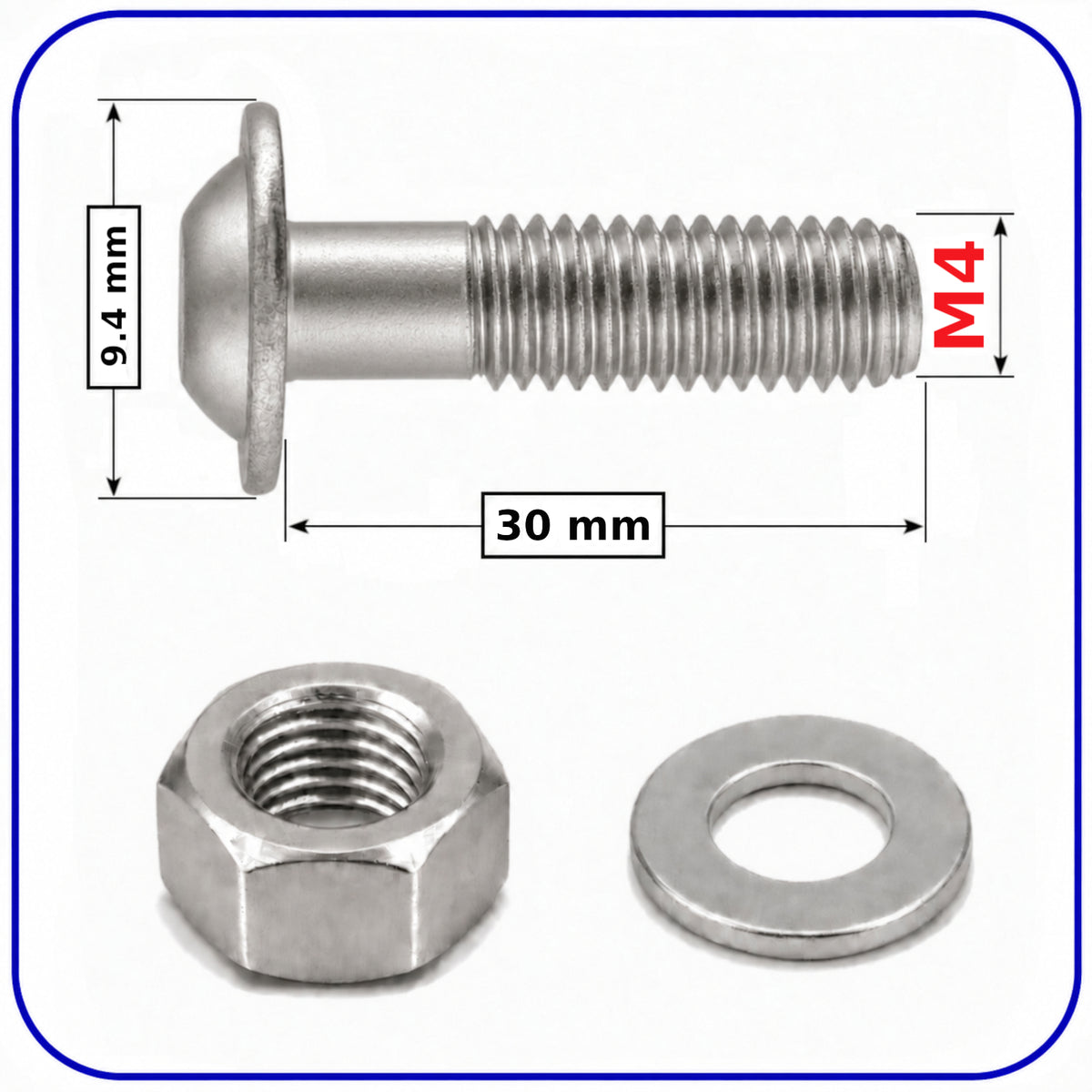 Flange Head Screws M4 Button Allen Socket Bolts and Nuts Washers Zinc ISO 7380-2