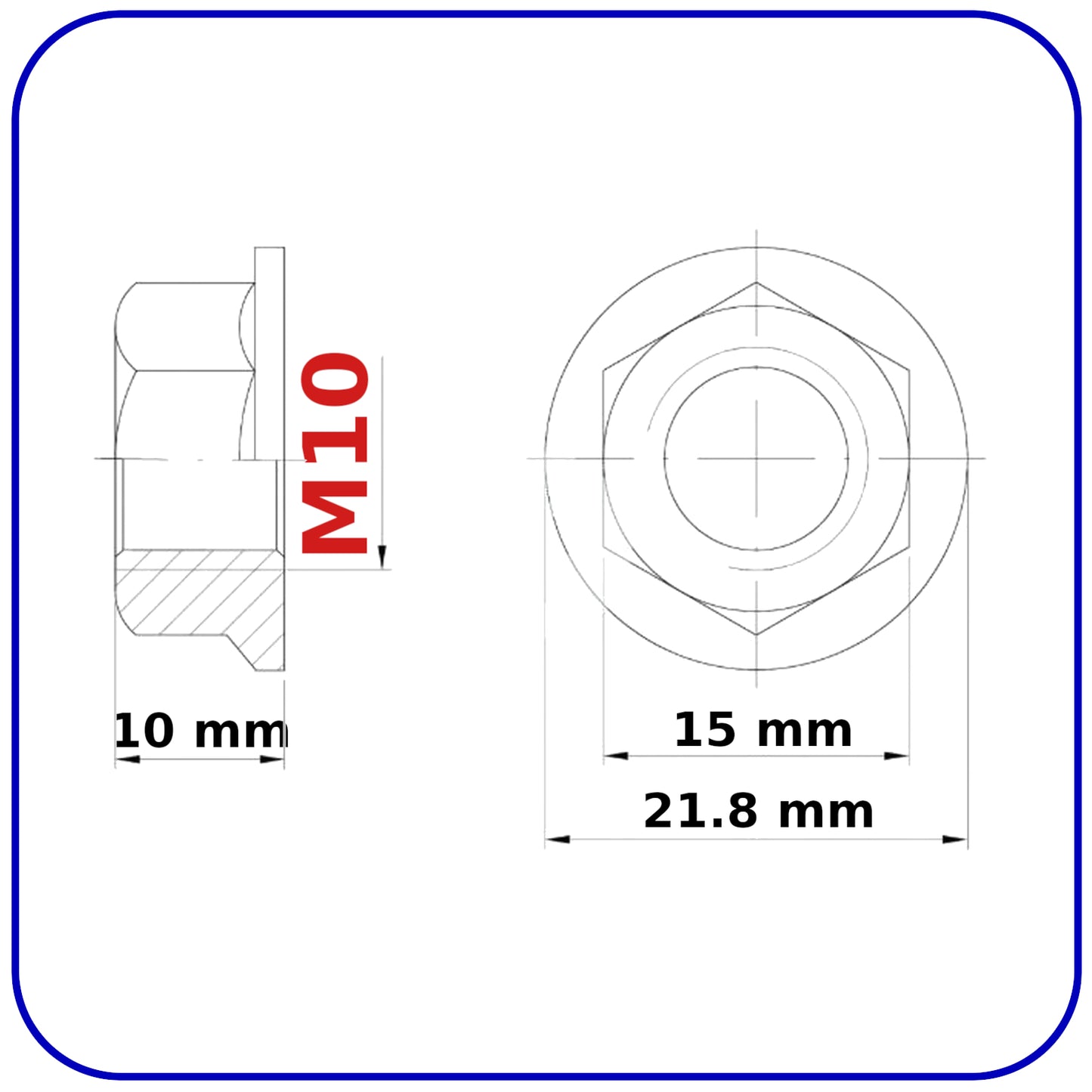 M10 NUTS FLANGE DIN 6923