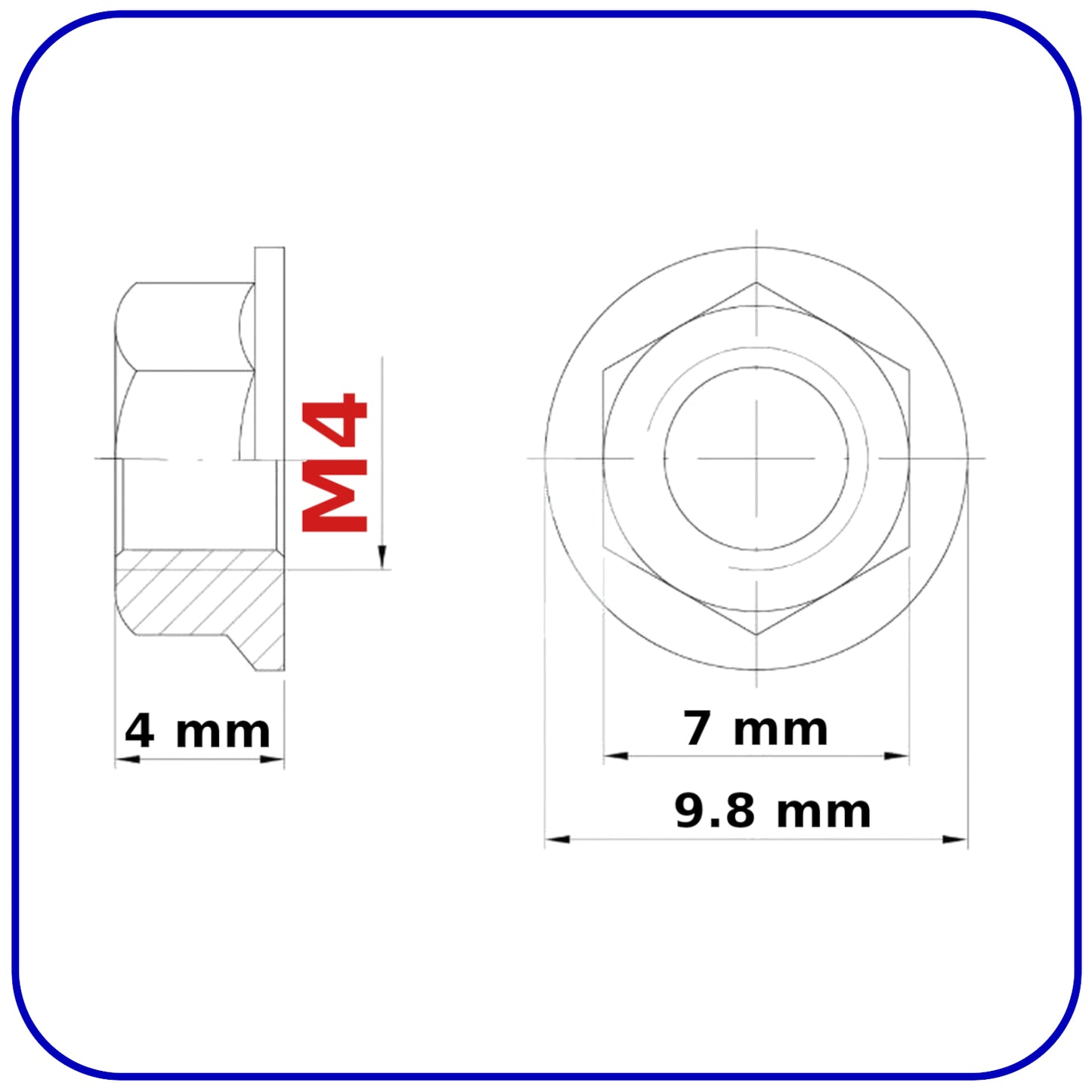 M4 NUTS FLANGE DIN 6923