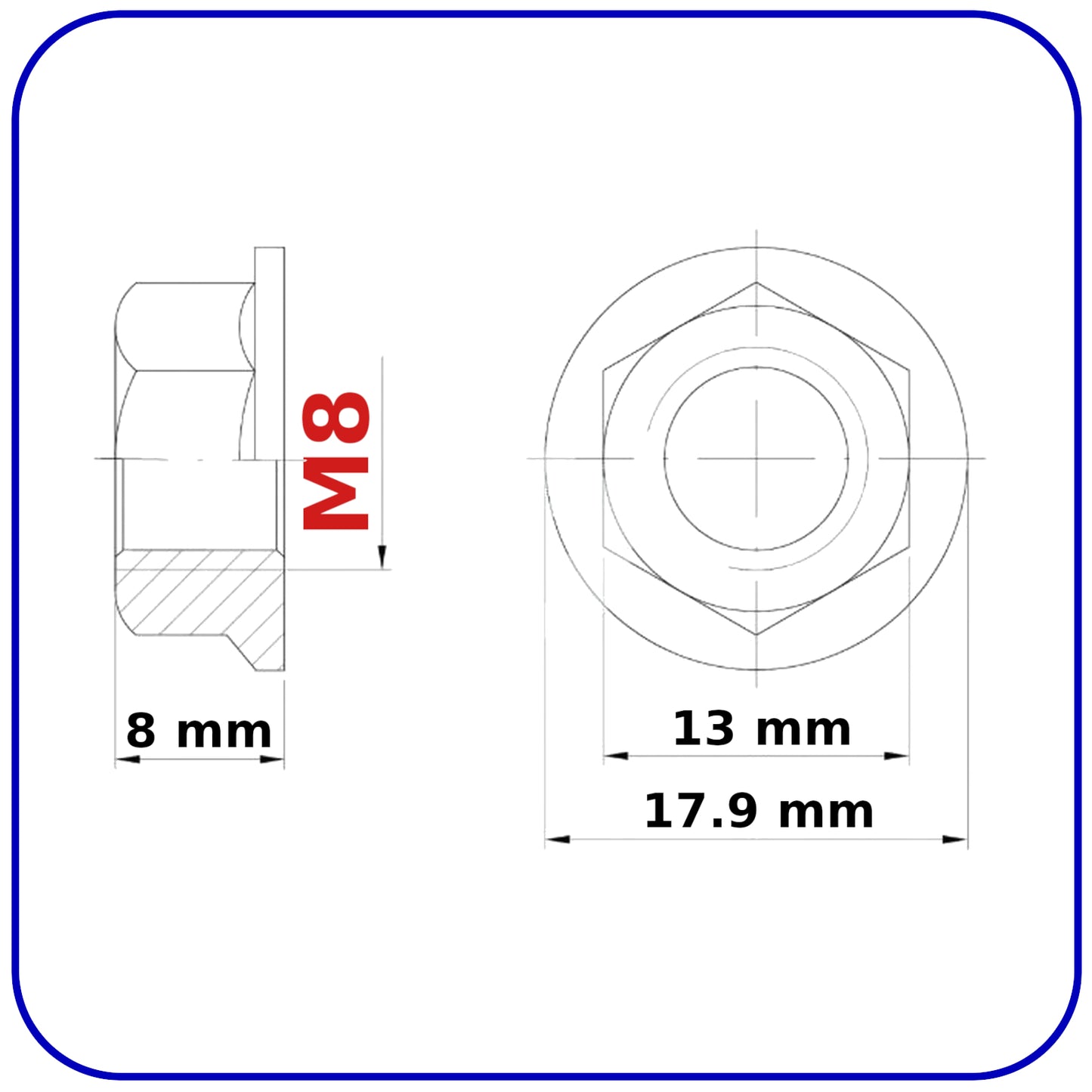 M8 NUTS FLANGE DIN 6923