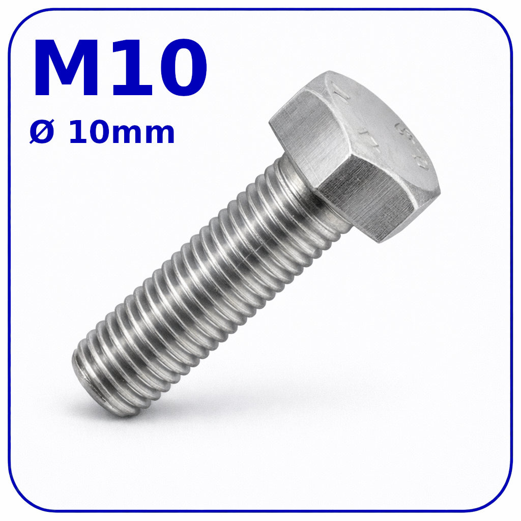 M10 HEX HEAD SETSCREWS FULLY THREADED DIN 933