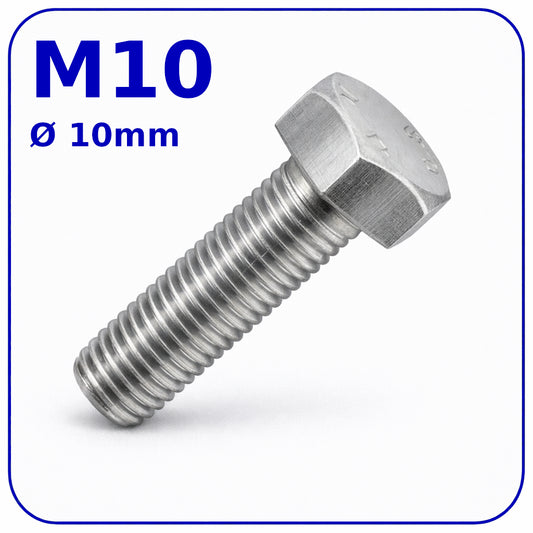 M10 HEX HEAD SETSCREWS FULLY THREADED DIN 933