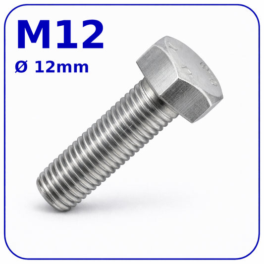 M12 HEX HEAD SETSCREWS FULLY THREADED DIN 933
