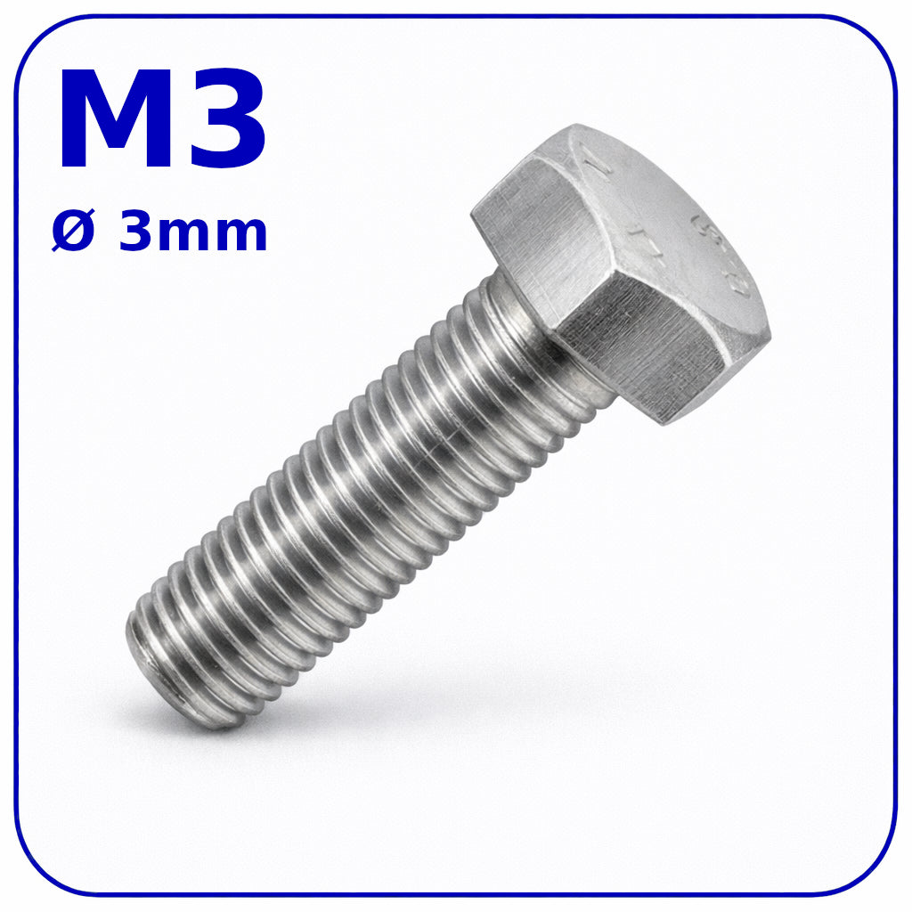 M3 HEX HEAD SETSCREWS FULLY THREADED DIN 933