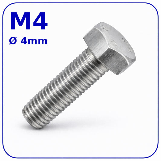 M4 HEX HEAD SETSCREWS FULLY THREADED DIN 933