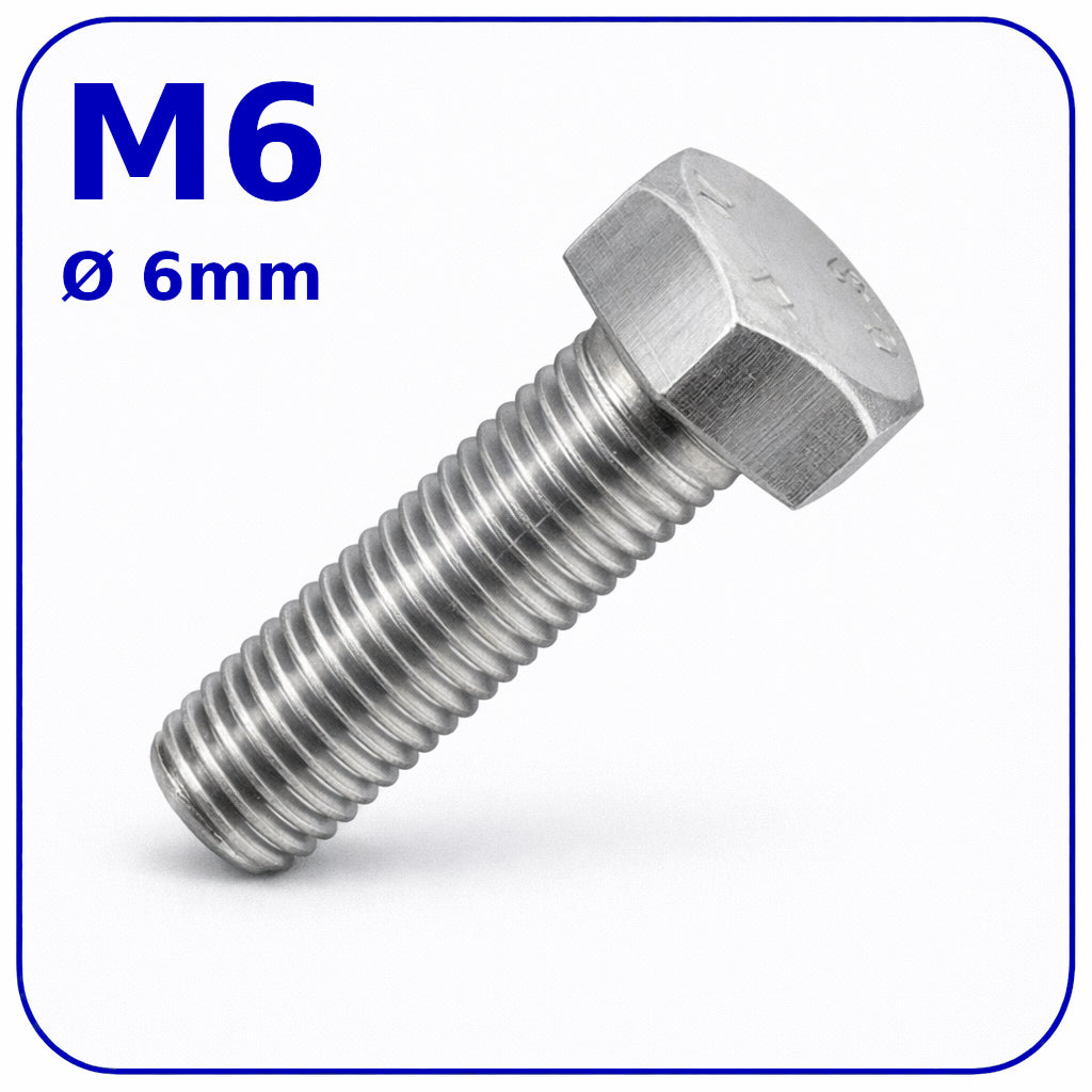 M6 HEX HEAD SETSCREWS FULLY THREADED DIN 933