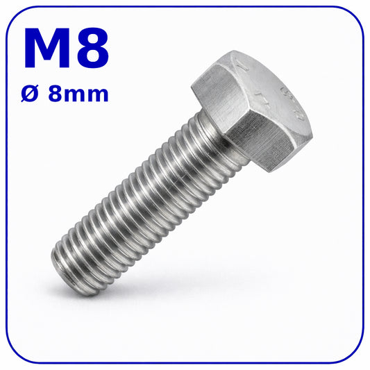 M8 HEX HEAD SETSCREWS FULLY THREADED DIN 933