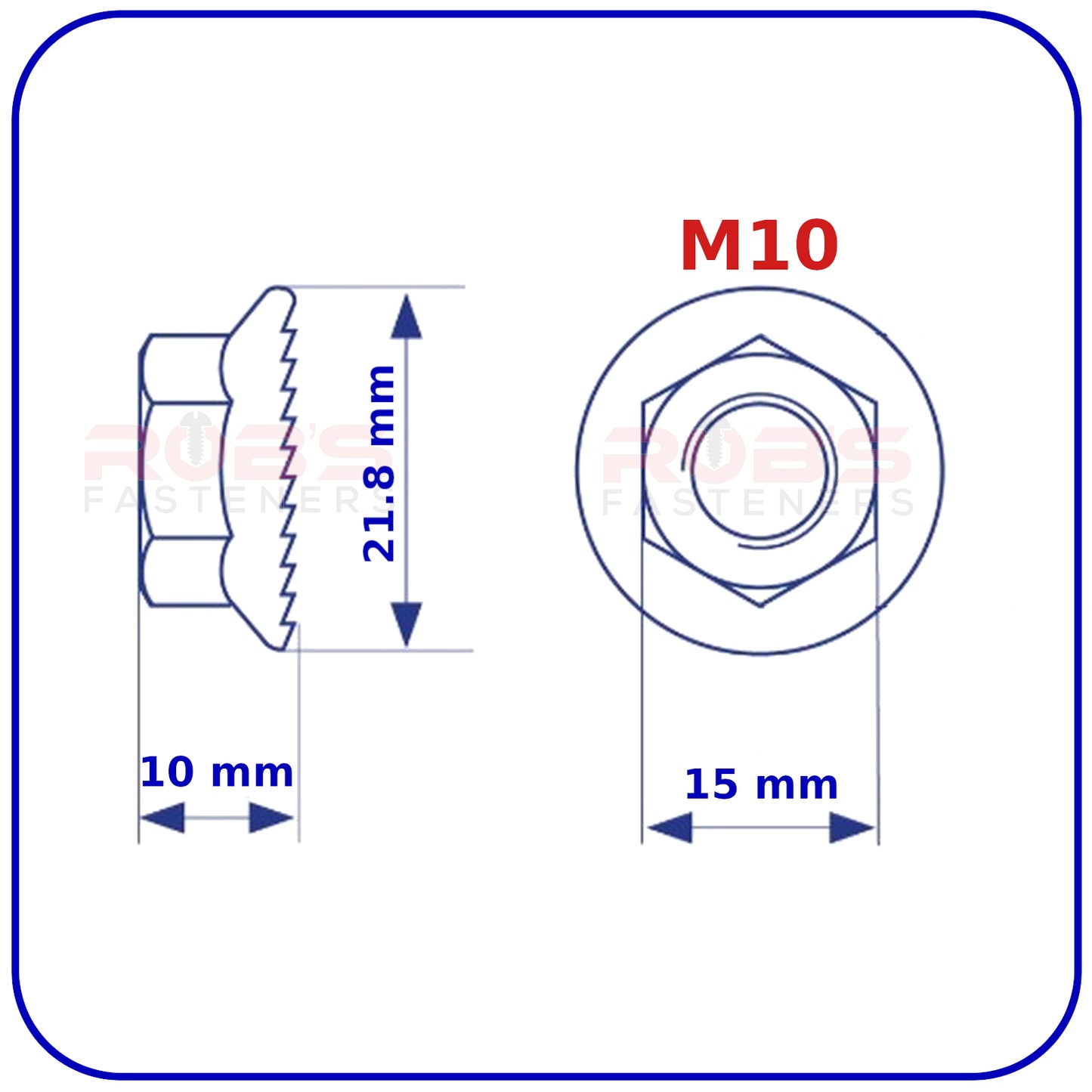 M10 NUTS FLANGE SERRATED DIN 6923