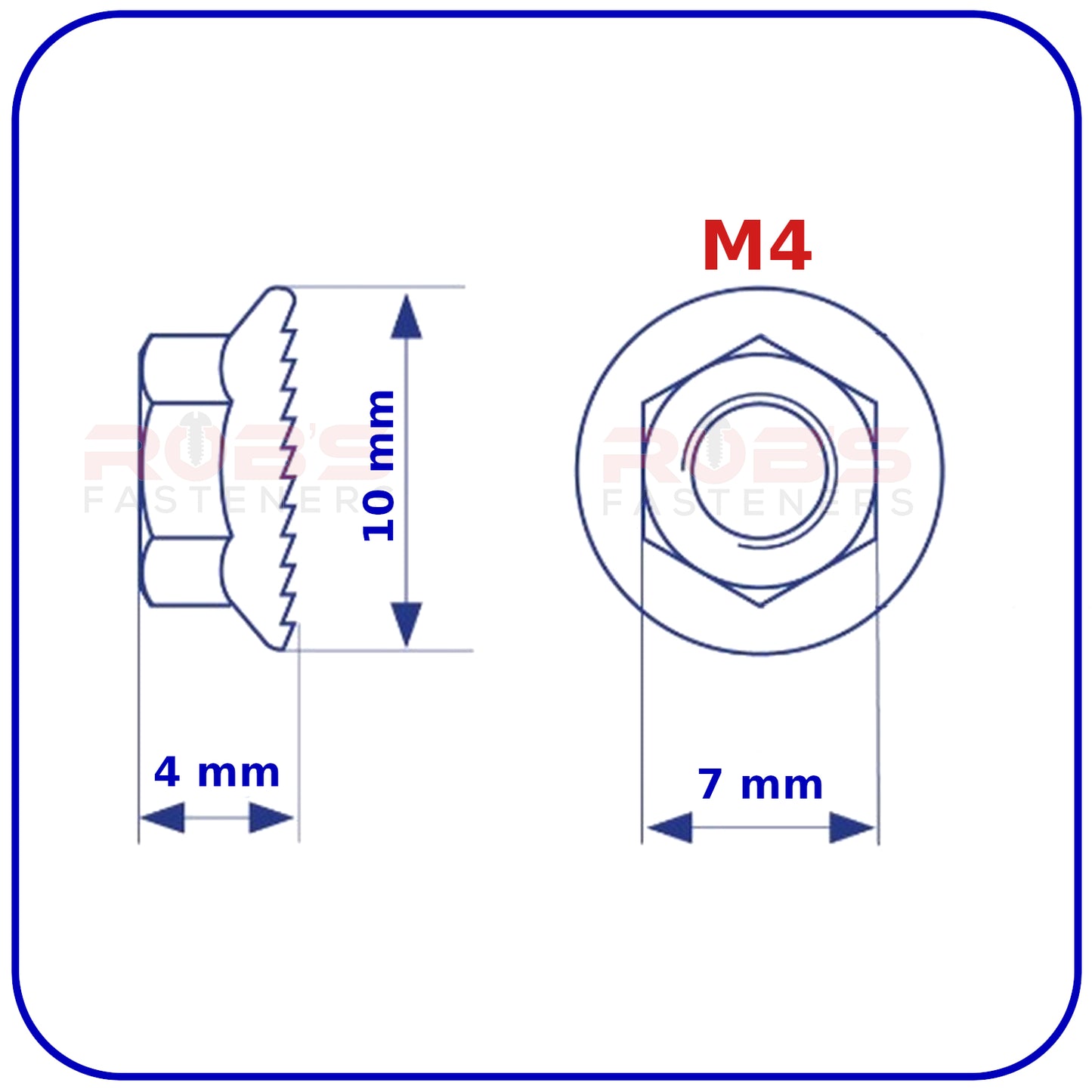M4 NUTS FLANGE SERRATED DIN 6923