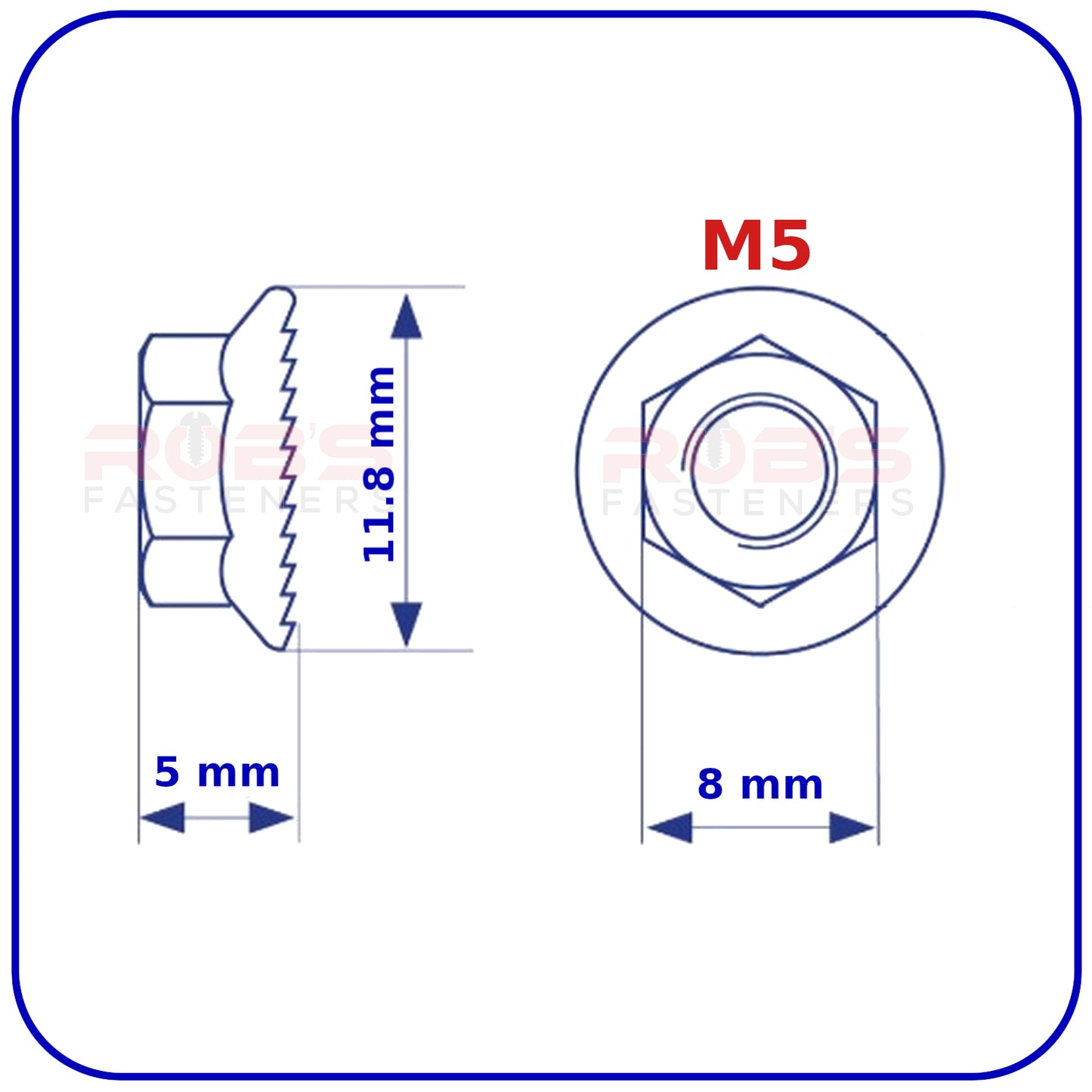 M5 NUTS FLANGE SERRATED DIN 6923