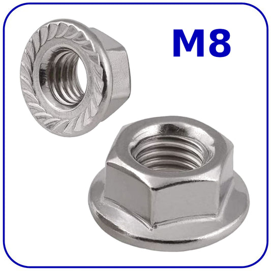 M8 NUTS FLANGE SERRATED DIN 6923