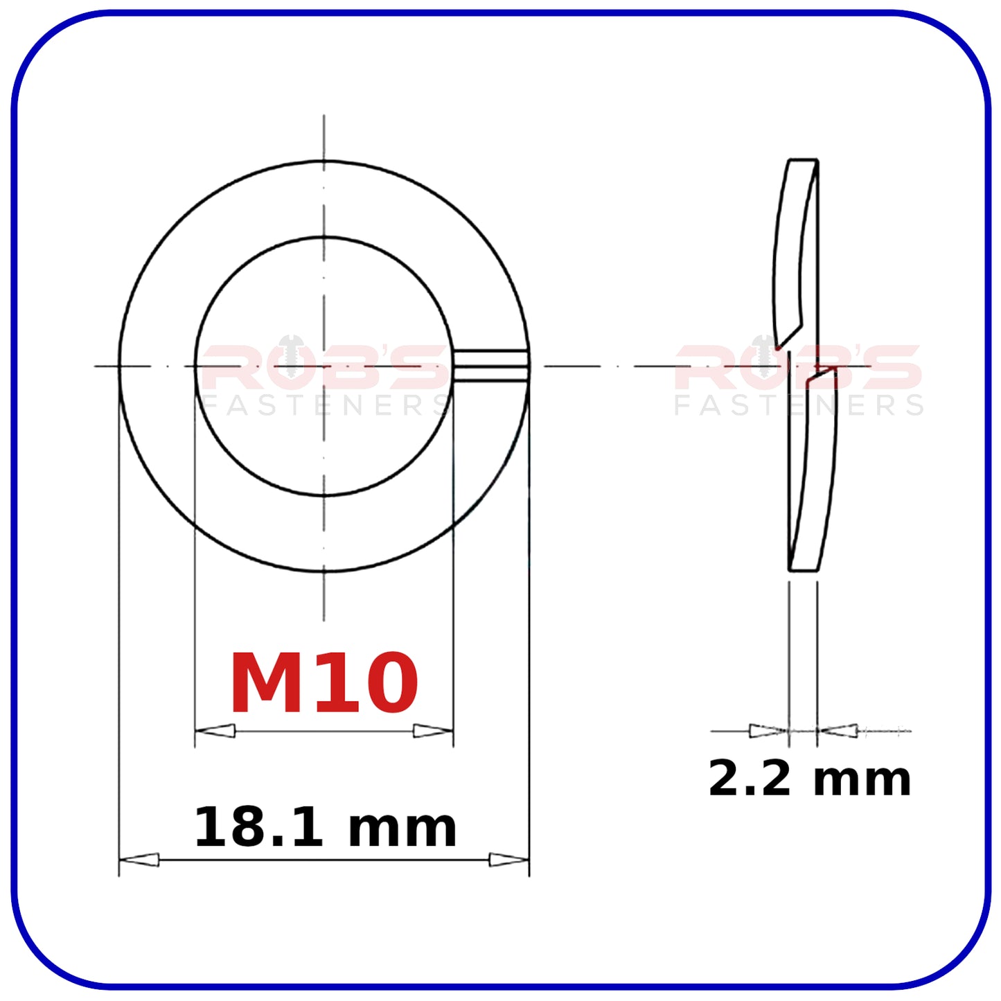M10 Spring Washers Rectangular Lock Zinc Plated DIN 127