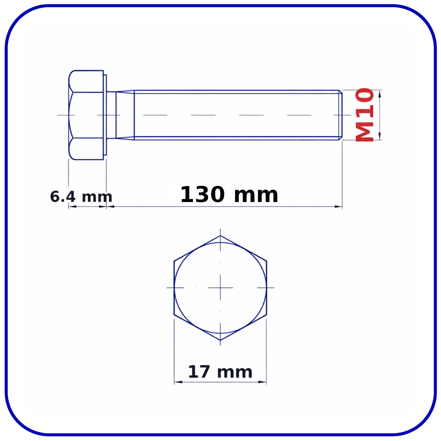 M10 HEX HEAD SETSCREWS FULLY THREADED DIN 933