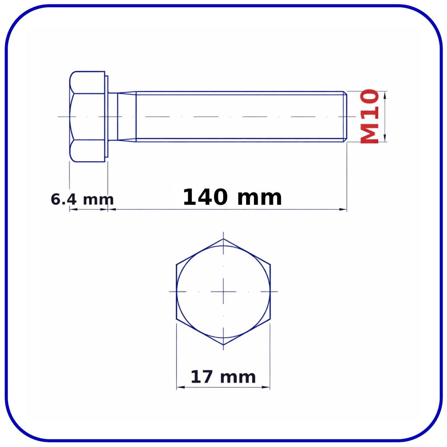 M10 HEX HEAD SETSCREWS FULLY THREADED DIN 933
